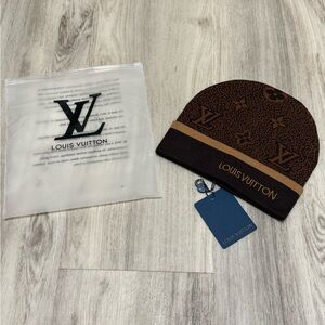 Louis Vuitton Dark Brown Monogram Beanie